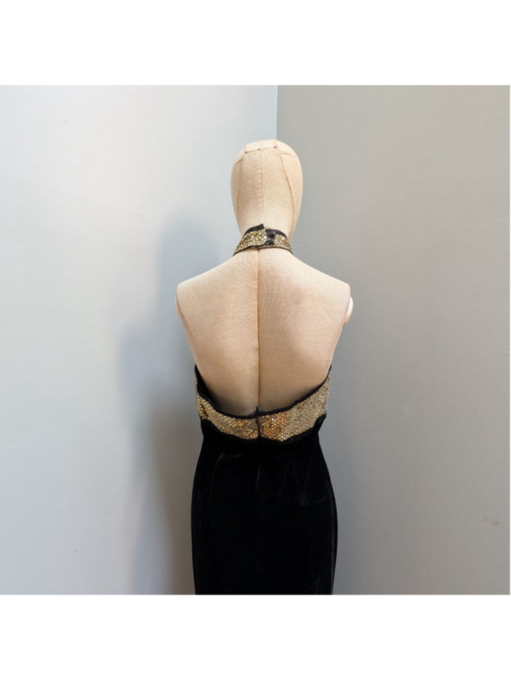 Fiesta Vintage Y2K 90s 00s Asian-inspired Black Gold Dress - Medium - Deadstock - Picture 4 of 8